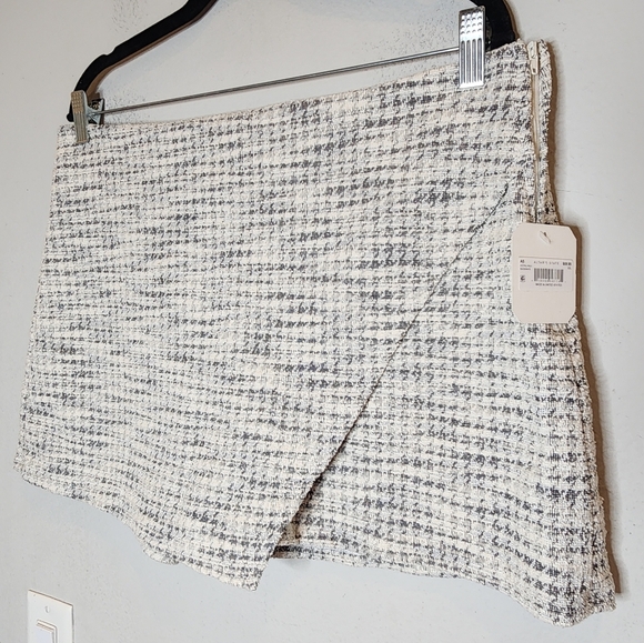 NWT Altr'd State Tweed Stretch Skort White black size XXL - Picture 1 of 16
